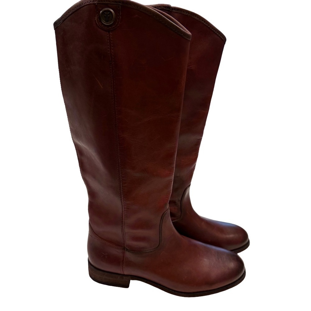 Frye Melissa Button 2 Tall Women’s Leather Boots Redwood Size 6.5 NEW - Picture 1 of 16